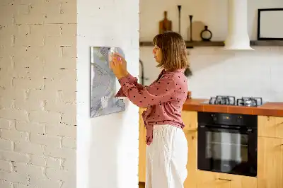 Quadro magnético de apagar a seco com acabamento decorativo em mármore
