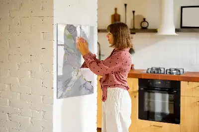 Quadro magnético de apagar a seco com acabamento decorativo em mármore