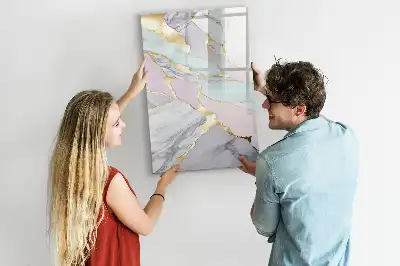 Quadro magnético de apagar a seco com acabamento decorativo em mármore