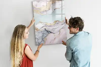Quadro magnético de apagar a seco acabamento com estampa de mármore