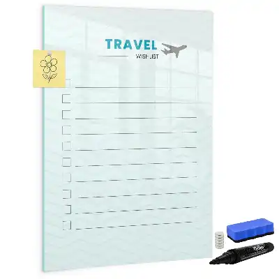 Quadro magnético de apagar a seco planner de viagem