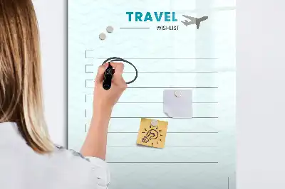 Quadro magnético de apagar a seco planner de viagem