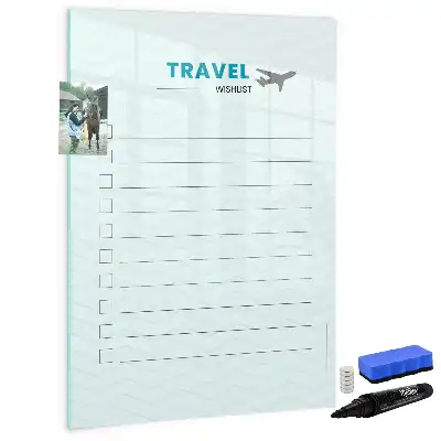 Quadro magnético de apagar a seco planner de viagem