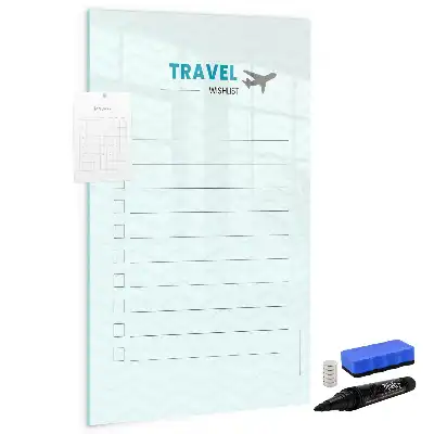 Quadro magnético de apagar a seco planner de viagem