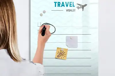 Quadro magnético de apagar a seco planner de viagem