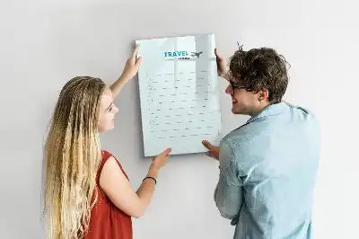 Quadro magnético de apagar a seco planner de viagem