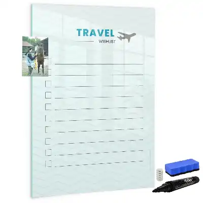 Quadro magnético de apagar a seco planner de viagem