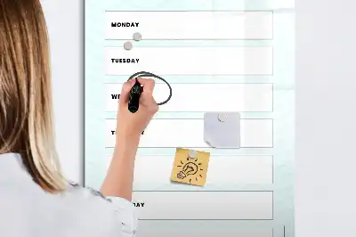 Quadro magnético de apagar a seco planner semanal