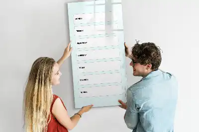 Quadro magnético de apagar a seco planner semanal