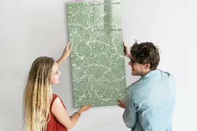Quadro magnético de apagar a seco com estampa de folhas grandes