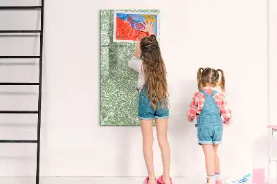 Quadro magnético de apagar a seco com estampa de folhas grandes