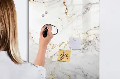 Quadro magnético de apagar a seco com acabamento decorativo em mármore
