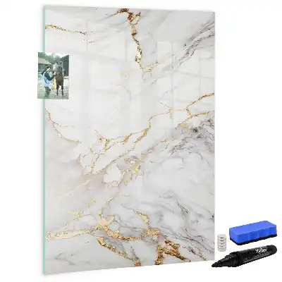 Quadro magnético de apagar a seco com acabamento decorativo em mármore