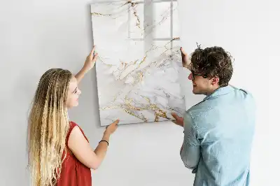 Quadro magnético de apagar a seco com acabamento decorativo em mármore