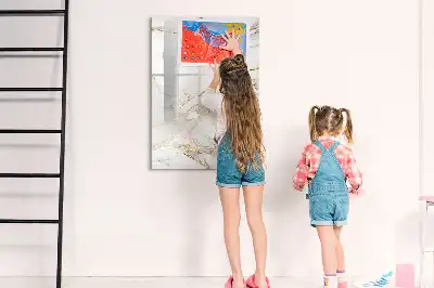 Quadro magnético de apagar a seco com acabamento decorativo em mármore
