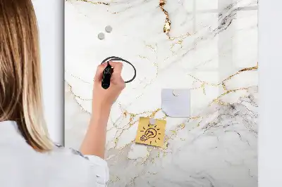 Quadro magnético de apagar a seco com acabamento decorativo em mármore