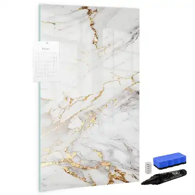 Quadro magnético de apagar a seco com acabamento decorativo em mármore