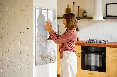 Quadro magnético de apagar a seco com acabamento decorativo em mármore