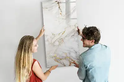 Quadro magnético de apagar a seco com acabamento decorativo em mármore