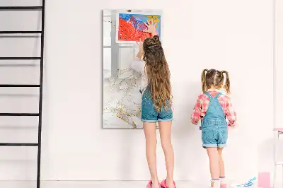 Quadro magnético de apagar a seco com acabamento decorativo em mármore