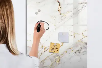 Quadro magnético de apagar a seco com acabamento decorativo em mármore