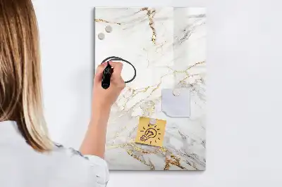 Quadro magnético de apagar a seco com acabamento decorativo em mármore