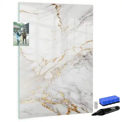Quadro magnético de apagar a seco com acabamento decorativo em mármore