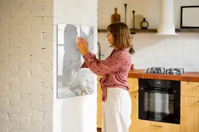 Quadro magnético de apagar a seco com acabamento decorativo em mármore