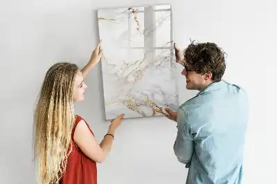 Quadro magnético de apagar a seco com acabamento decorativo em mármore
