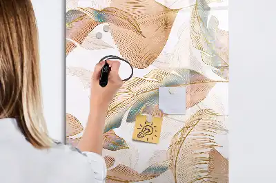 Quadro magnético de apagar a seco com estampa de penas de pássaro