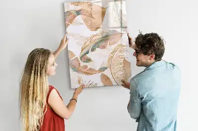 Quadro magnético de apagar a seco com estampa de penas de pássaro