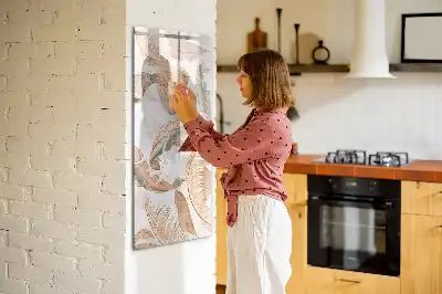 Quadro magnético de apagar a seco com estampa de penas de pássaro