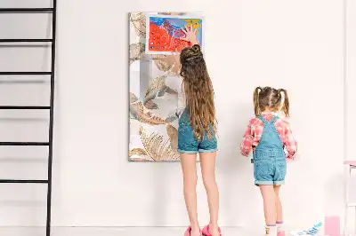 Quadro magnético de apagar a seco com estampa de penas de pássaro