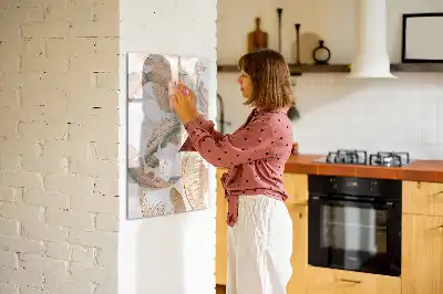 Quadro magnético de apagar a seco com estampa de penas de pássaro
