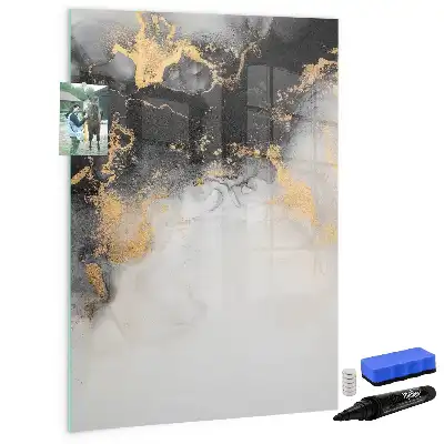 Quadro magnético de apagar a seco com estampa de abstração de mármore