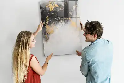 Quadro magnético de apagar a seco com estampa de abstração de mármore
