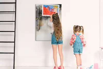 Quadro magnético de apagar a seco com estampa de abstração de mármore
