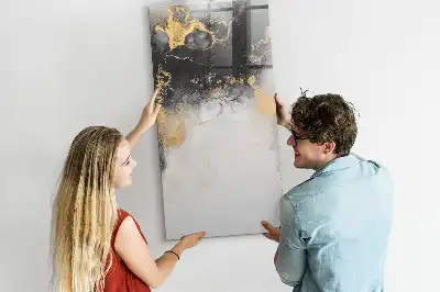 Quadro magnético de apagar a seco com estampa de abstração de mármore