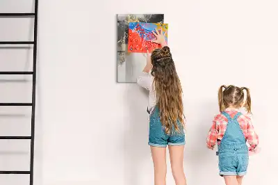 Quadro magnético de apagar a seco com estampa de abstração de mármore