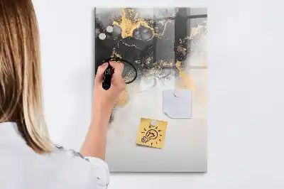 Quadro magnético de apagar a seco com estampa de abstração de mármore
