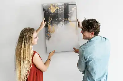 Quadro magnético de apagar a seco com estampa de abstração de mármore