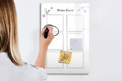 Quadro magnético de apagar a seco mural de visão