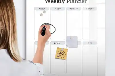 Quadro magnético de apagar a seco planner semanal