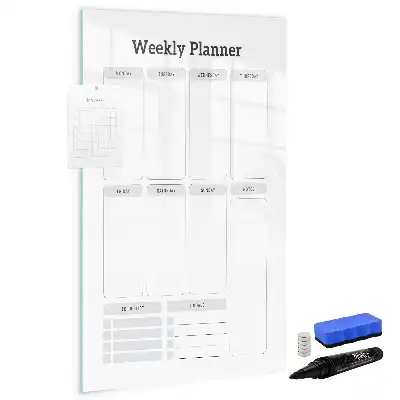 Quadro magnético de apagar a seco planner semanal