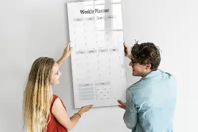 Quadro magnético de apagar a seco planner semanal