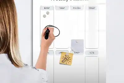Quadro magnético de apagar a seco planner semanal