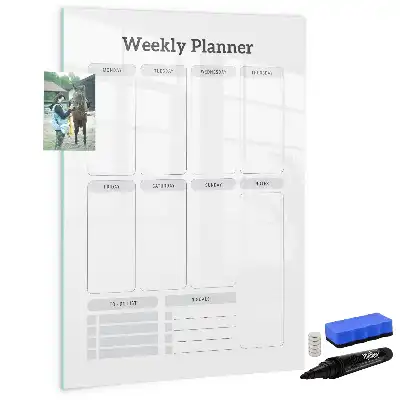 Quadro magnético de apagar a seco planner semanal