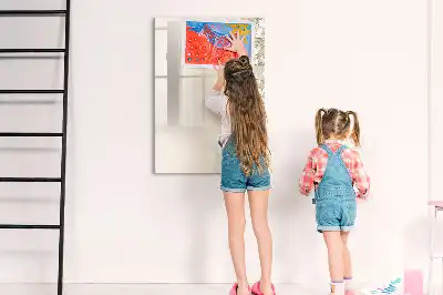 Quadro magnético de apagar a seco estampa de flores sutis