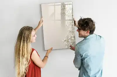 Quadro magnético de apagar a seco estampa de flores sutis