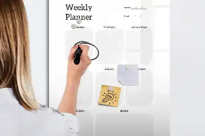 Quadro magnético de apagar a seco planejador semanal